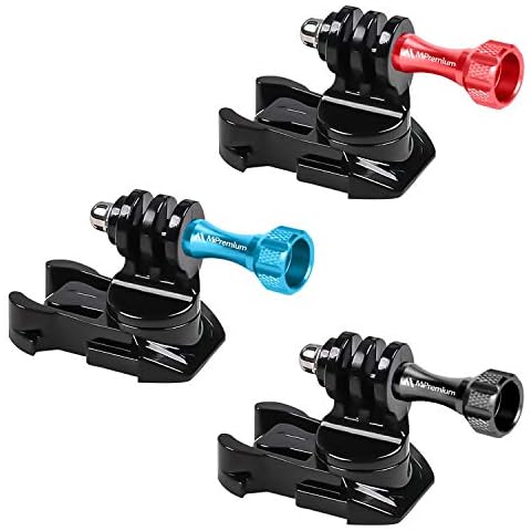 MiPremium 360 Degree Rotate Quick Release Screw Swivel Helmet Strap Buckle Mount Adapter for GoPro Hero 10 9 8 7 6 5 4 Black Silver Session, AKASO/Campark/YI & Other Action Camera Accessories Cover