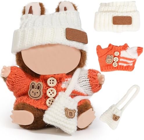 Ropa de muñeca para Labubu (para muñeca de pie/sentada de 17/15 cm) (sin muñeca) - Accesorios de múltiples estilos, ropa de vestir para muñecas, traje incluido ropa + sombrero + bolsa de hombro