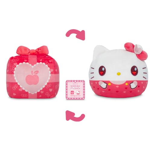 Image of TeeTurtle Reversible Sanrio Hello Kitty Present 4-Inch Present Two-Sided Flip Plush Toy with Embroidered Details - Cute Mini Collectible Plush for Kids, Teens, and Adults