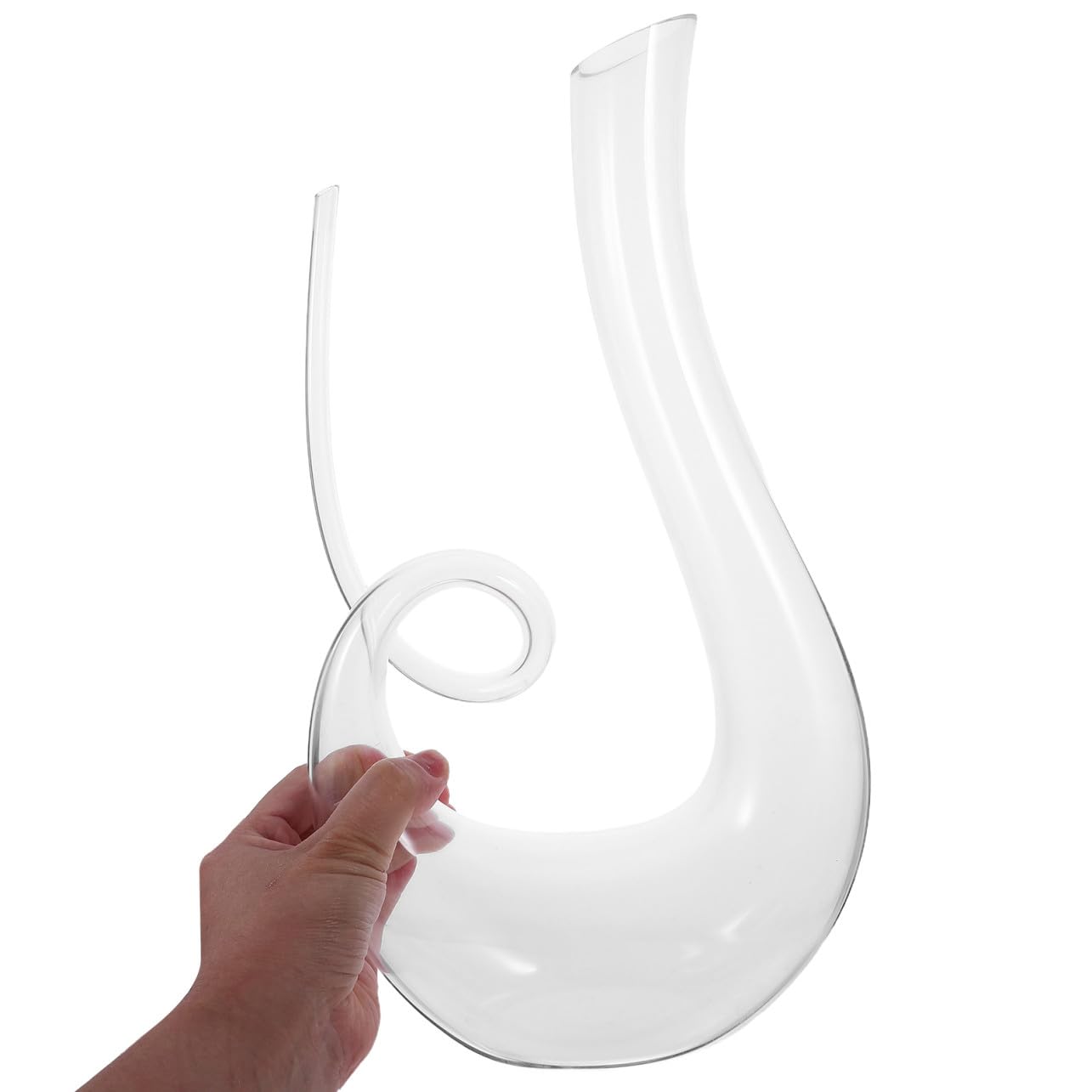 Decanter per Vino in Vetro Trasparente 1300ml, Caraffa Piccola Fondo Piatto Stabile, Aeratore Creativo per Uso Domestico e Bar, Versatore per Bottiglie di Vino