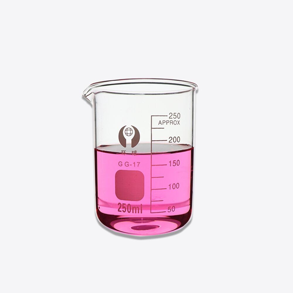 Glas Becherglas Set aus Borosilikatglas 3.3 Graduierte Labor Messbecher für Labor Schule und Haushalt 5–10000ml(25ml)