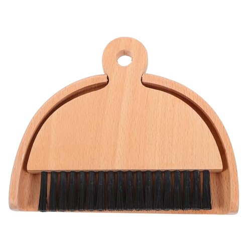 Unomor 1 Set Dustpan Brush Small Broom for Sweeping Brush Window Track Cleaner Reusable Household Cleaning Tool Portable Hand Broom Gap Cleaning Brush Tool Brooms Black Wooden