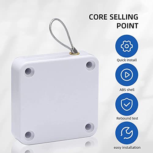 Shimido Upgraded Punch-Free 1000G Automatic Screen Door Closer, Storm Door Closer, Sliding Screen Auto Door Closer With Steel Drawstring For Bathroom, Bedroom, Studyroom, Etc. (White-) #TOP1