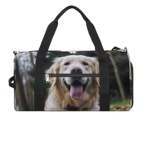 Sac de gym avec compartiments et imprimé drôle Golden Retriever - Sac de sport de voyage