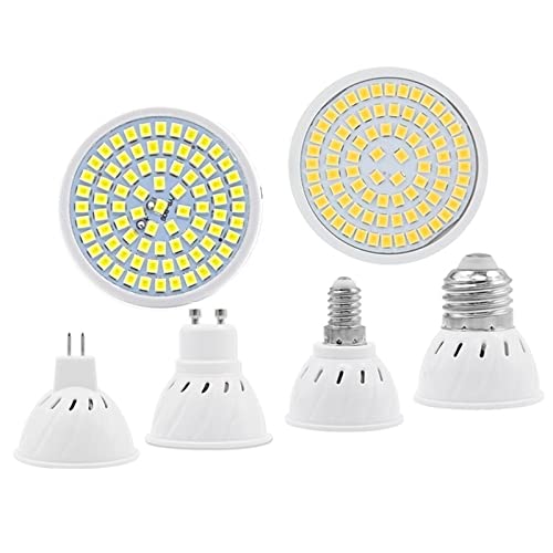 HHF LED Bulbs Lamps, 20pcs / Lot LED Lámparas 220V SMD2835 Bombillas Led Bombillas Ampolla LED del Bulbo del proyector Lampadas Luces (Color : MR16 220V, Color emisivo : Warm White)
