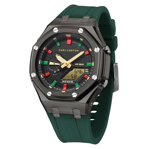 Image of Carlington Velocity Analog-Digital Sports Watches for Gents and Boys with Alarm|Stopwatch| Backlit Display| Dualtime|Silicone Strap| Water & Shock Resiatant - CT 8088