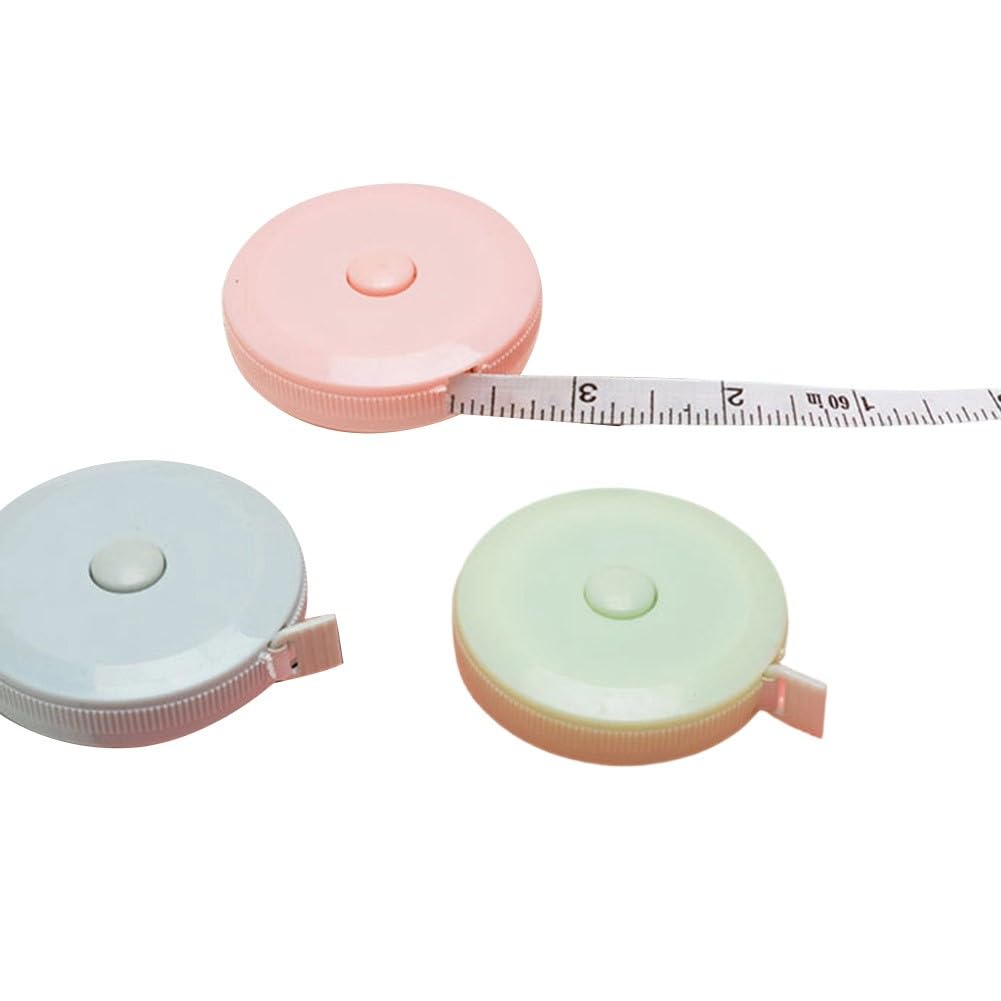 Cinta métrica de fibra de vidrio suave de 5 metros con doble métrica/para escalas imperiales para cuerpo, sastrería y costura, ± 1 mm, resistente al desgarro, juego de 3 piezas (azul nórdico)