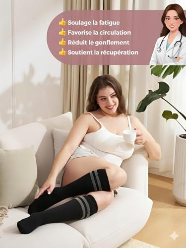 Chaussettes de contention mollets larges Momcozy contre les gonflements
