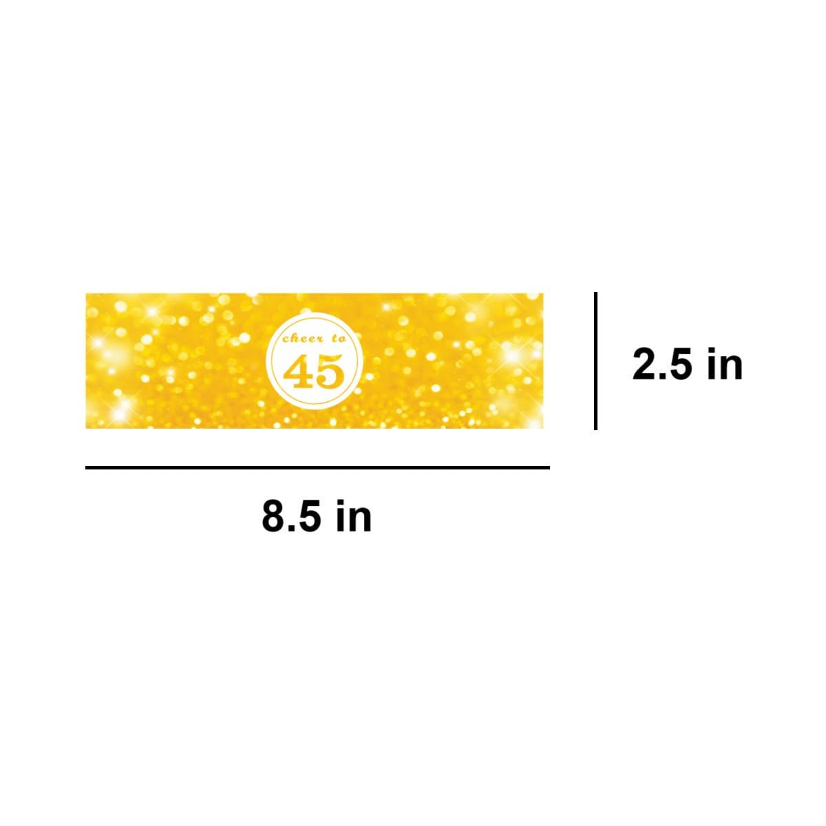 32 Pces Cheer to 45 Water Bottle Labels Happy 45th Birthday Party Drink Stickers, Waterproof 45 Year Old Bottle Wrap Around Stickers Forty-Five Anniversary Party Decorations, 45th Can Decor