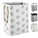 BrilliantJo Cesto de la Ropa Sucia Grande 78L, Cubo de la Ropa Sucia Plegable con Asas de Cuerda Adecuado para el Dormitorio Lavadero Baño 60 x 42 x 31 cm Blanco+Manchas Grises