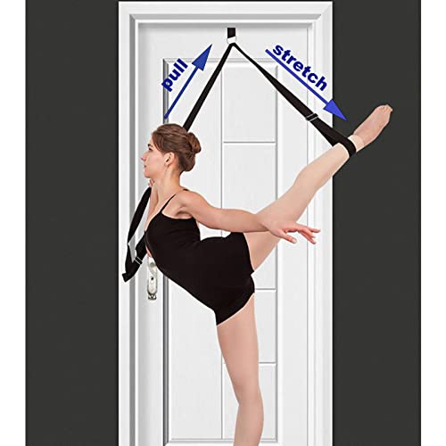 Door Leg Stretcher, Door Flexibility & Stretching Leg Strap - Great For Ballet Cheer Dance Gymnastics Or Any Sport Leg Stretcher Door Flexibility Trainer Premium Stretching Equipment (Black) #TOP2