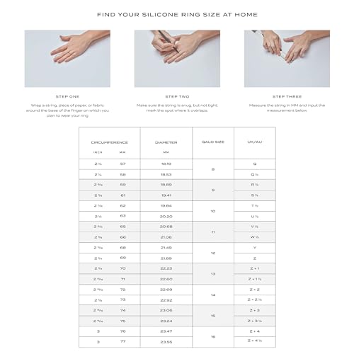 QALO Men & Women's Rubber Silicone Ring, Pela Modern, Wedding Band, Unisex Ring, 6.5mm Wide 1.8mm Thick, Multi Colors2