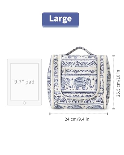 Image of Hanging Travel Toiletry Bag Cosmetic Make up Organizer for Women and Men, Elephant (Large),