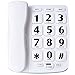 JeKaVis J-P02 Large Button Corded Phone for Elderly with Speakerphone Amplified Phones Support Speed Dial/Wall Mountable, White