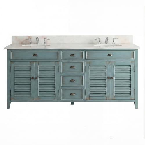 Benton Collection 72 Inch Abbeville Double Sink Bathroom Vanity -