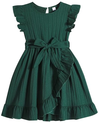 Rosibel Toddler Girls Dress Kids Ruffles Sleeveless Casual Dresses Little Girls Summer Beach Sundress 2-7Y