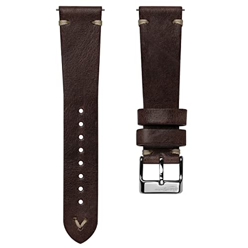 Bracelet de montre en cuir italien véritable fait main élégant et vintage par WatchGecko