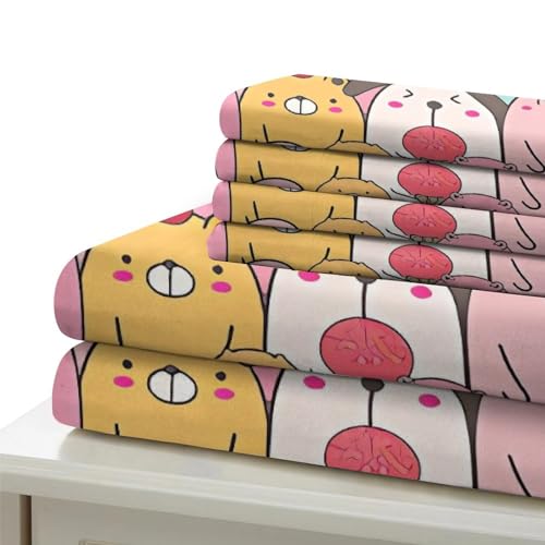 Parure de lit E avec fermeture à glissière housse couette lapin microfibre抗皱易打理 - 7
