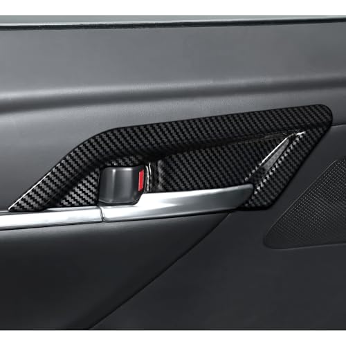 Image of 4PCS Inner Door Bowl Handle Trim Carbon Color ABS Sticker Decal Compatible with Toyota Camry XV70 2018 2019 2020 2021 2022 2023 2024 Accessories