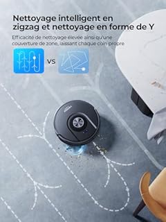 Laresar Clean Mars01 Robot Aspirateur Laveur 3 en 1, Navigation LiDAR, Aspirateur Robot 5000Pa d'Aspiration, 5 Cartes Editables, Convient aux Poils d'animaux, Tapis et Sols (Foncé)