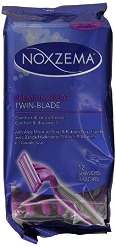 Noxzema Premium Pivot Twin-Blade Disposable Shavers, 12 Count
