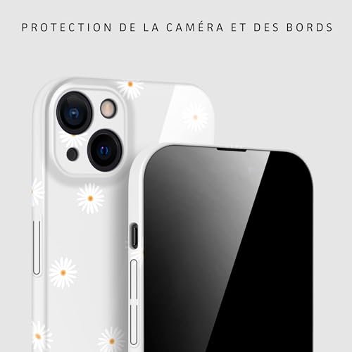 Coque iPhone 15 ONEFLOW marguerites rigide avec protection camera