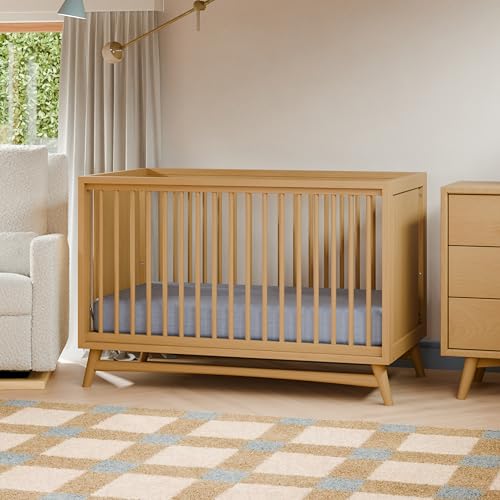Image of Babyletto Peggy 3-in-1 Convertible Crib with Toddler Bed Conversion Kit in Honey, Greenguard Gold Certified
