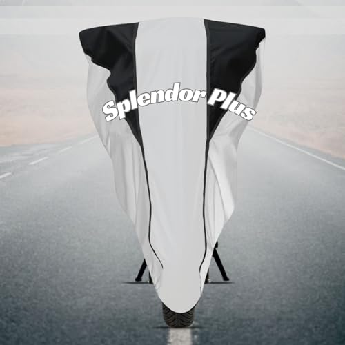 Image of Motorcycle Bike Body Cover for Outdoor Use - Heavy Fabric Water Resistant Two Wheeler Cover with UV, Dust & Rain Protection Compatible for Splendor Plus