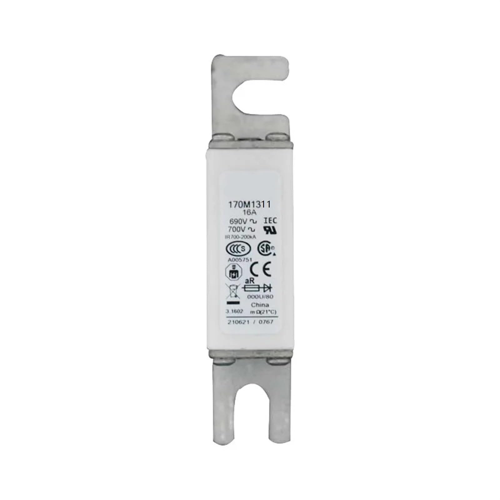 Fusible rapide 170M1310 cartouche de rechange pour armoire électrique triphasée 170M1311