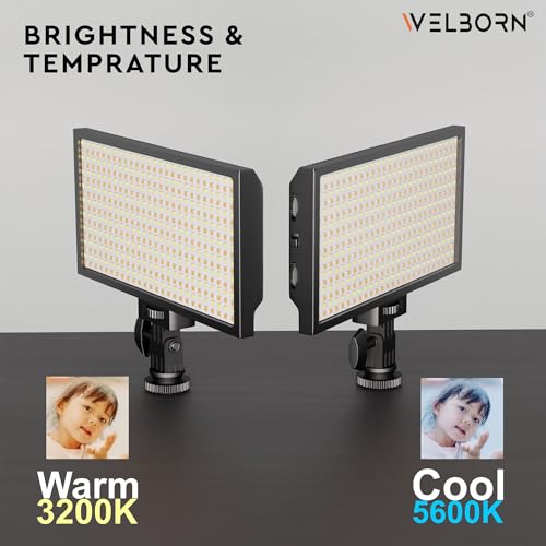 Image of Welborn Professional Video Light Dimmable 3200k -5600k for YouTube Video, Product Photography, Makeup Shoot and More