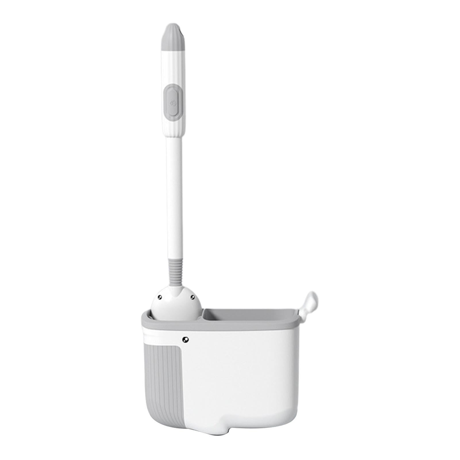 Limpiador de limpieza de baño, cepillo de silicona antideslizante de mango largo, cepillo limpiador de azulejos, cerdas suaves y flexibles, cepillo para fregadero y inodoro, cepillos de inodoro de