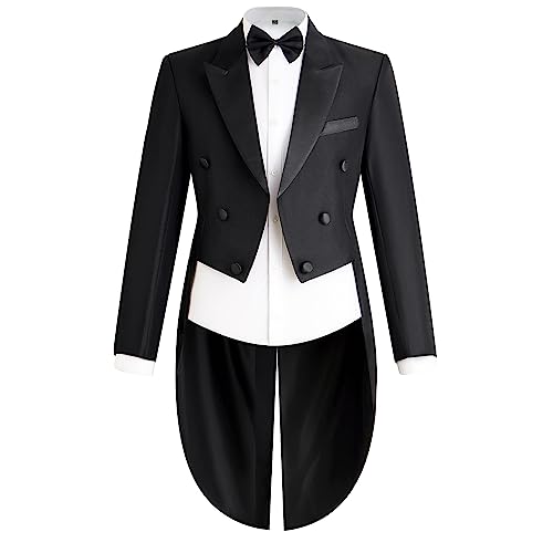 Mens Tailcoat Suit Jacket Tuxedo Double Breast Swallow Tail Coat Pants Bow Tie2