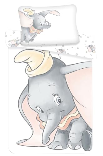 Dumbo Grey Baby Bettwäsche Set 2tlg. 100% Baumwolle Größe: 100x135 cm, 40x60 cm, ÖkoTex Standard 100…