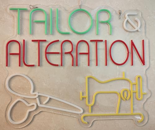 Image of Real Led Neon Light Sign Tailor And Alterations Led Handmade Tube For Man Cave Wall Decor