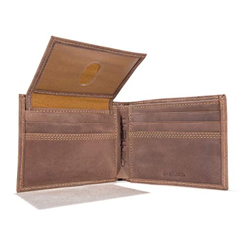 Carhartt Men's Billfold Wallet, Leather Triple-Stitched (Brown), One Size #TOP2