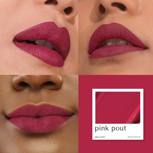 Image of BELLAVITA Kiss-Proof Liquid Lipstick | 3.8 ml | 18-hr Stay | Transferproof Lipstick | Long Lasting | Ultra Matte Finish | Intense Moisturisation | Waterproof Liquid Lipsticks for Women | Pink Pout