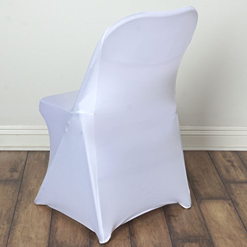 image for BalsaCircle Chair Covers BalsaCircle 100 pcs White Spandex Stretchable