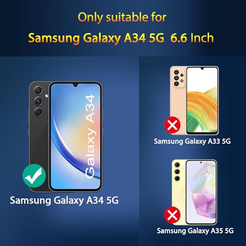 Image of QsmQam 3 Pack Screen Protector for Samsung Galaxy A34 5G + 3 Pack Camera Lens Protector, Ultra HD Tempered Glass, 9H Hardness, Anti Scratch, Easy Installation - Case Friendly