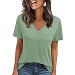 AUTOMET T Shirts for Women Short Sleeve Shirts V Neck Plus Size Summer Tops Casual Beach Vacation Outfits Clothes 2025
