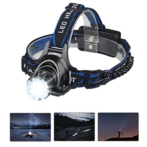 LED Headlamp Flashlight Head Lamps Adjustable USB Rechargeable Waterproof Headlamps, 3 Modes Head Lights Led Battery Powered for Camping Hiking Fishing Running Cycling,Bright Whtie 2000 Lumen
