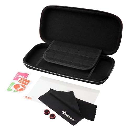 Subsonic - Pacchetto accessori per Nintendo Switch 2 - Kit 5 in 1 con custodia, protezione dello schermo in vetro temperato per Switch 2, impugnature per joystick, kit di pulizia, panno in microfibra