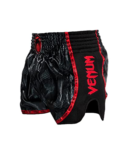 Venum Men's Standard Phantom Muay Thai Shorts, Black/Red, Large #TOP1