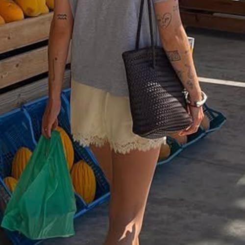 Women Pettipants Slip Shorts Lace Trim Satin Silk Bloomers Bottoms Elastic Waist Lace Slip Shorts3