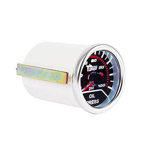 Jauge de presse à huile électrique 52mm avec cadre noir et écran LED blanc