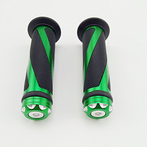 Okstno Universal Motorcycle Rubber Gel Handlebar Hand Grips For 7/8" Bar End Handle Bars Sports Bikes (Green) #TOP4