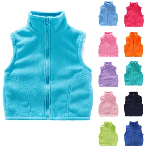 Toddler Girls Sherpa Fleece Vest Lightweight Cute Kids Baby Boys Warm Winter Outerwear Coats with Pockets for 3-12 Years2