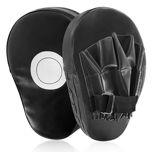 pangdapengpeng Manoplas Boxeo, Almohadillas Kickboxing Curvadas, Paos Muay Thai para Entrenamiento de Artes Marciales, Karate, Taekwondo, Ejercicios de Fitness (Negro)