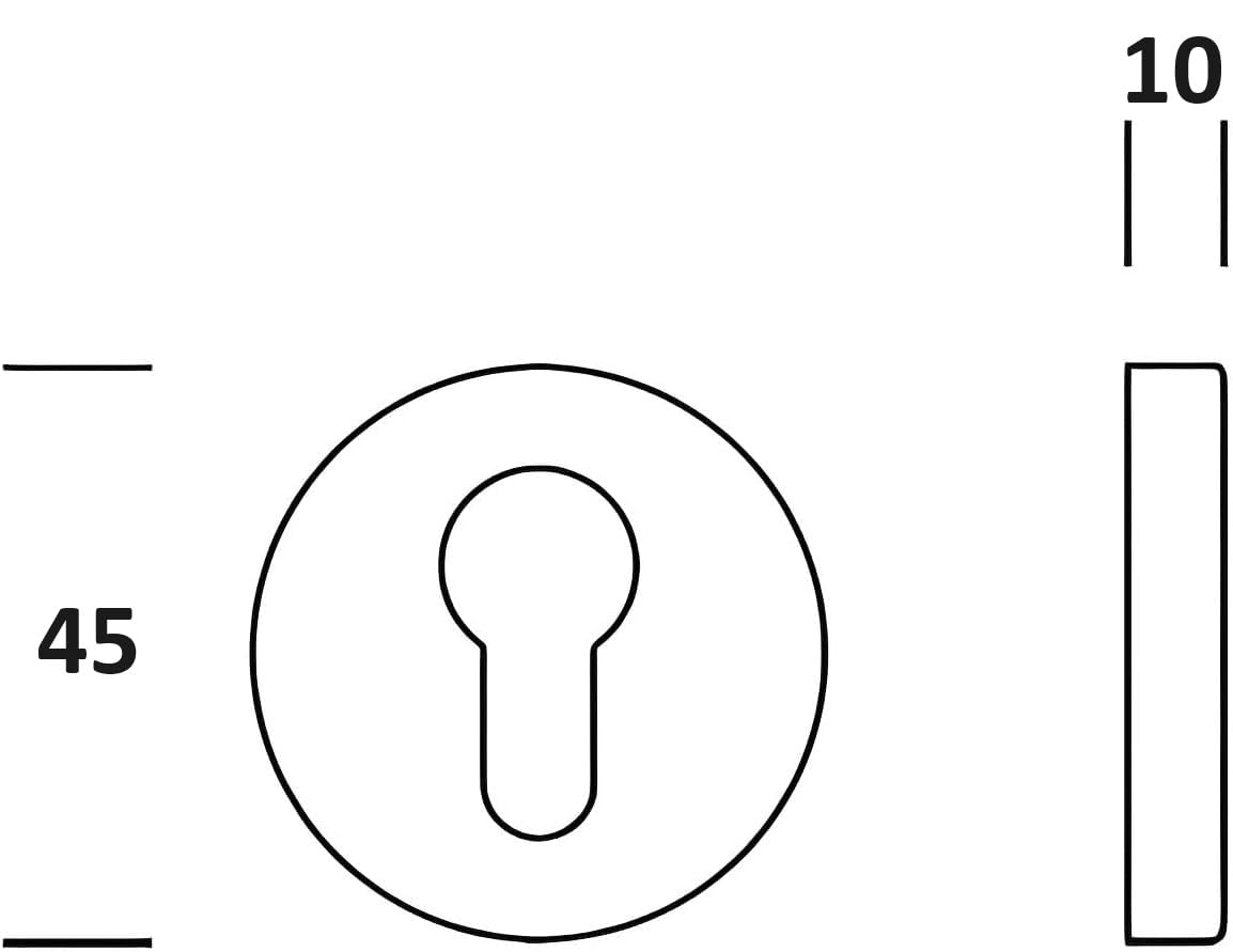 Paire de rosettes avec trou cylindrique compatible avec trou Yale, douilles de serrure de porte - rosettes vendues par paire (ronde, blanche)