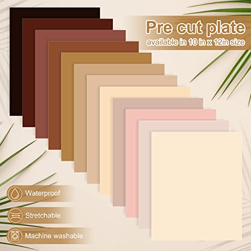 Whaline 12 Sheet Skin Tone Heat Transfer Vinyl Cream Barely Beige Brown Tan Htv Vinyl Adhesive Iron On Vinyl For Clothes Cricut Craft Cutter Diy Bags #TOP1