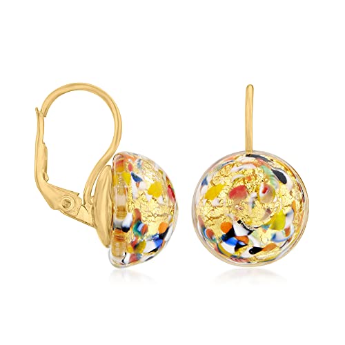 Ross-Simons Italian Multicolored Murano Glass Bead Drop Earrings in 18kt Gold Over Sterling3